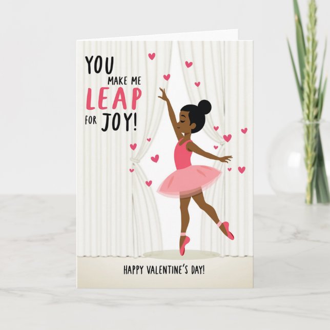 Cartão Ballerina Leap Of Joy Valentines Card (Frente)