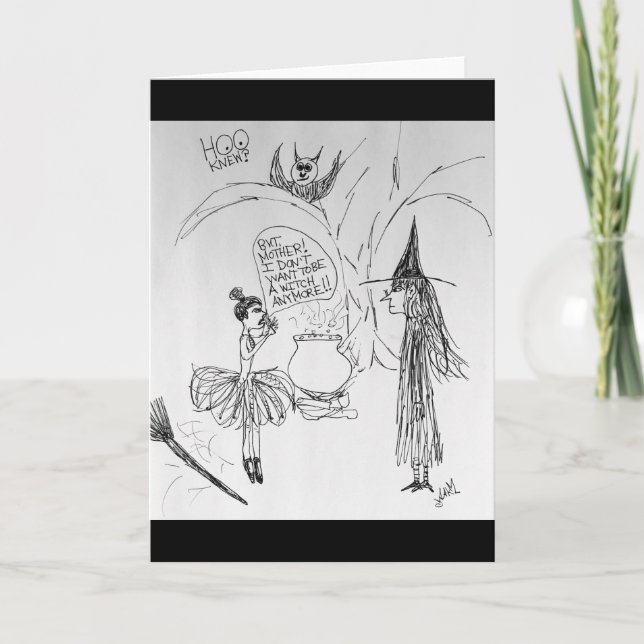 Cartão Ballerina No Longer A Witch Halloween Greeting (Frente)