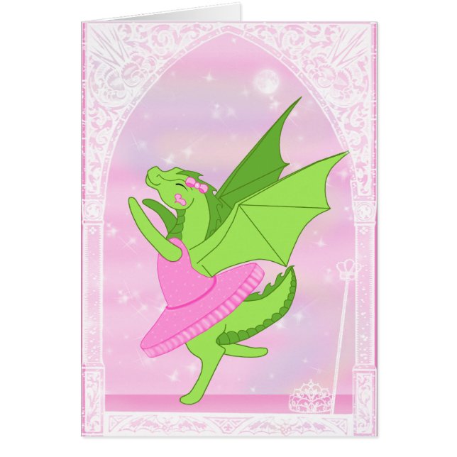 Cartão Ballerina rosa (Frente)