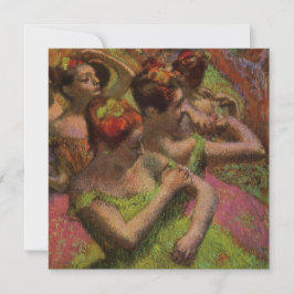 Cartão Ballerinas Adjusting Their Dresses (Edgar Degas)