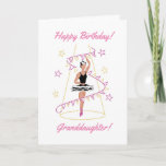 Cartão Ballet & Bunting Granddaughter (Black/Brown)<br><div class="desc">A beautiful ballerina pirouettes in the limelight, with a twirling string of bunting falling as she spins, with stars twinkling all around! The bunting carries the message Happy Birthday". Wish your special Granddaughter a wonderful birthday with this ballet themed birthday card. A card full of happiness, joy and the positivity...</div>