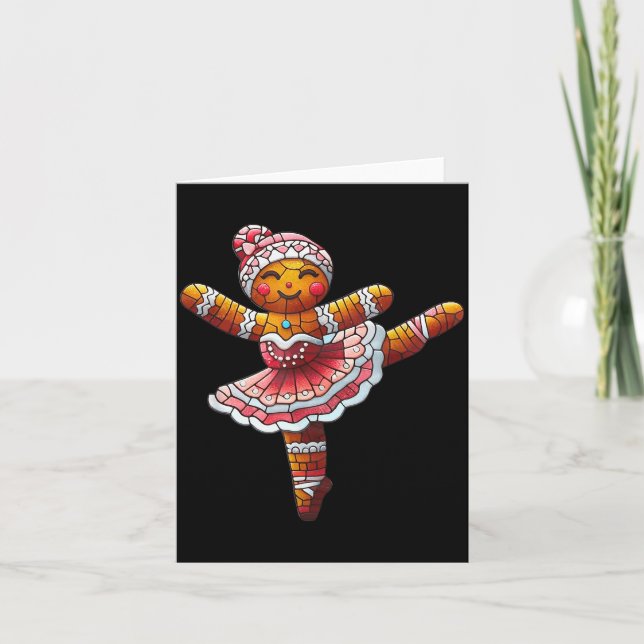 Cartão Ballet Dancer Gingerbread Christmas Dance Teacher  (Frente)