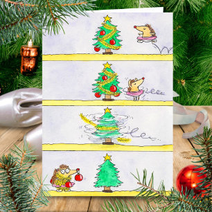 Cartão Ballet de Natal Cômico cumprimento