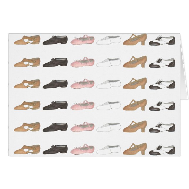 Cartão Ballet Tap Jazz Acro Lyrical Dance Shoes Card (Frente Horizontal)