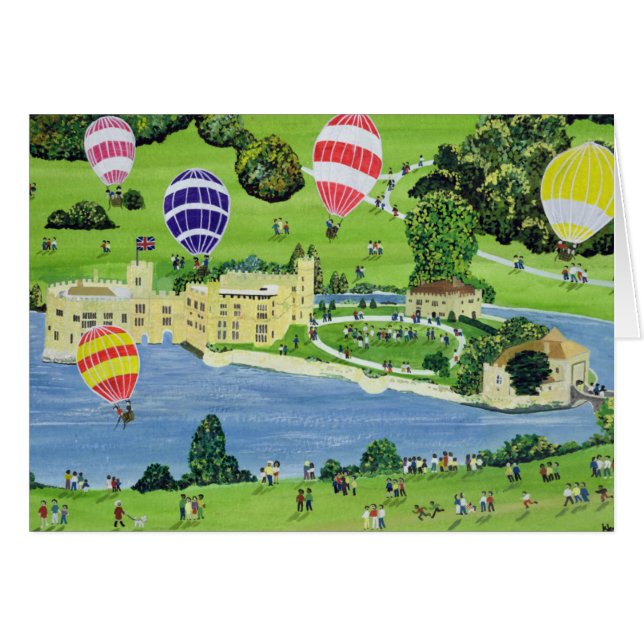 Cartão Ballooning em Leeds Castle (Frente Horizontal)