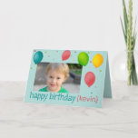 Cartão Balloons and Confetti Photo Birthday Greeting Card<br><div class="desc">The card can be easily customized by adding the wording of your choice by clicking on the 'Personalize' button.</div>