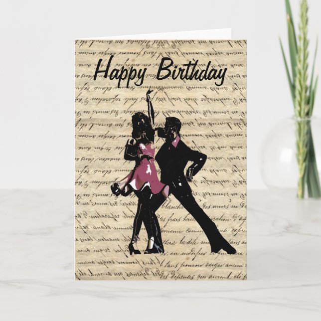 Cartão Ballroom dancers on vintage paper (Frente)