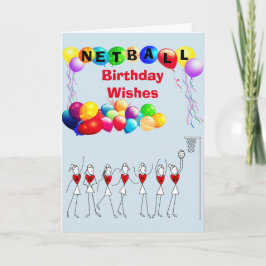 Cartão Balões Aniversário Deseja Saudação Netball