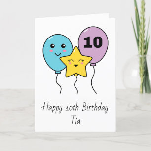 Cartão Balões Cachorros Coloridos 10º Aniversário