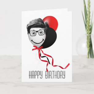 Cartão Balões de Aniversário de Homem