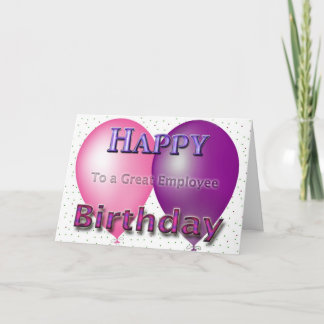 Cartão Balões de Aniversário Feliz dos Funcionários