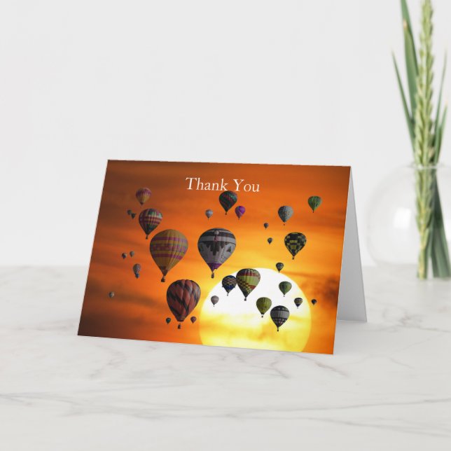 Cartão Balões de ar quente em voo (Frente)