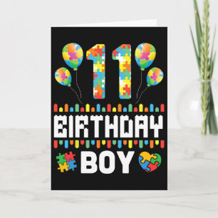 Cartão Balões de Coração de Puzzle Feliz Aniversário Auti