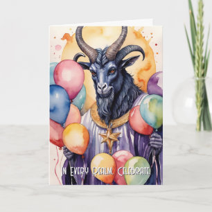 Cartão Balões e Presentes de Aniversário Baphomet Gótico