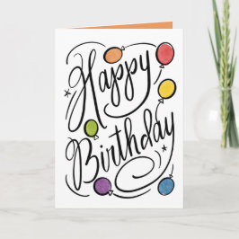 Cartão Balões Felizes De Aniversário Felizes E Felizes