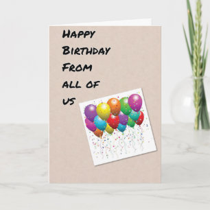 CARTÃO BALÕES PARA VOCÊ FELIZ ANIVERSÁRIO DE TODOS NÓS