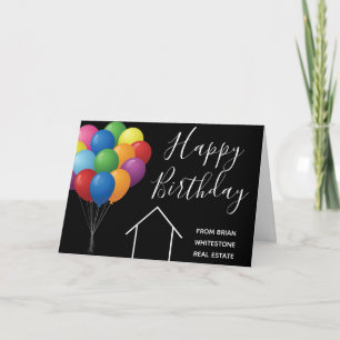 Cartão Balões Personalizados da Empresa de Imóveis Aniver