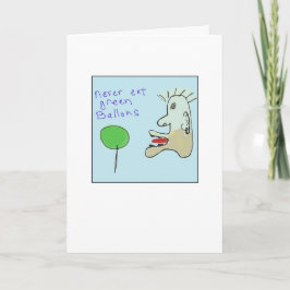 Cartão Balões Verdes Ilustrados Funky
