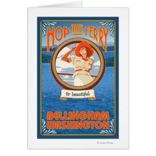 Cartão Balsa da equitação da mulher - Bellingham,