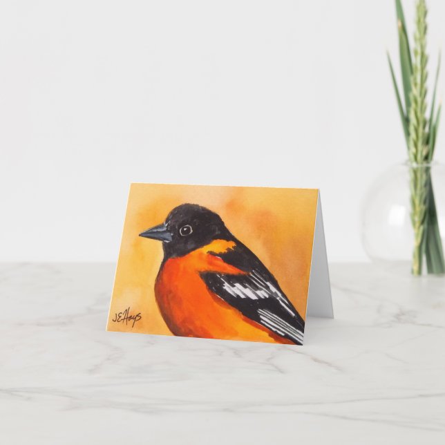 Cartão Baltimore Oriole Bird Note Card (Frente)