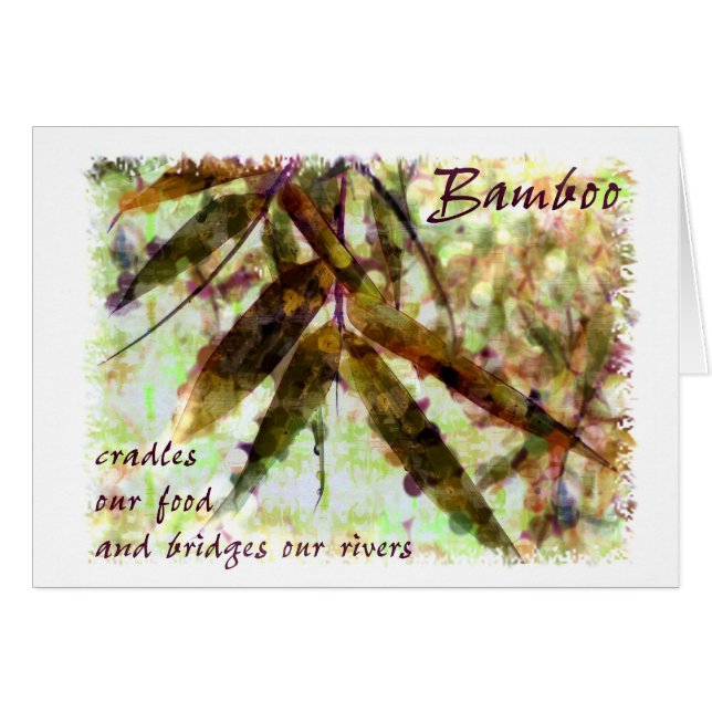 Cartão Bambu Em Uma Chuva Gentil ...liga nossos rios (Frente Horizontal)