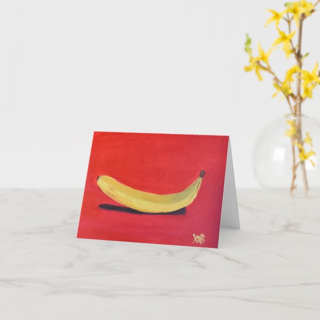 Cartão Banana com fundo vermelho (Flor Amarela)