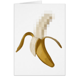 Cartão Banana descascada censurada suja