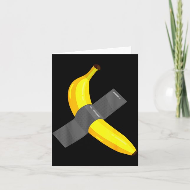 Cartão Banana Duct Taped To Wall Art Christmas Pajama Nye (Frente)