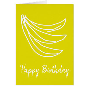 Cartão Banana feliz amarela funfa