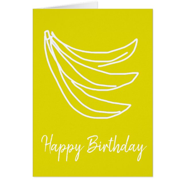 Cartão Banana feliz amarela funfa (Frente)