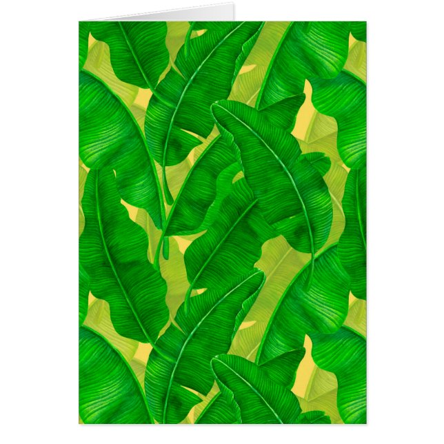 Cartão Banana leaves watercolor pattern (Frente)