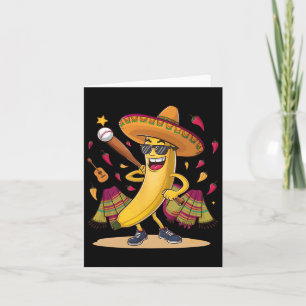 Cartão Banana Mexicana Jogando Beisebol Engraçado Cinco D