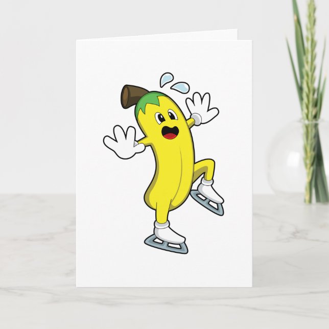 Cartão Banana no patins de gelo com patins de gelo.PNG (Frente)