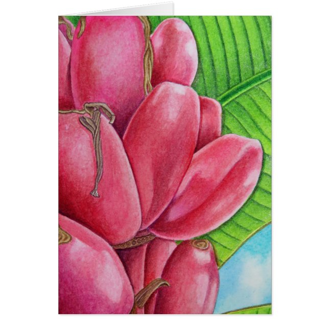 Cartão Bananas cor-de-rosa (Frente)