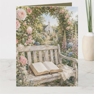 Cartão Banco de Jardim de Oração Capela Aquarela
