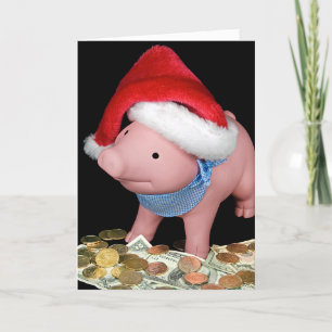 Cartão Banco Piggy de Natal Em Dinheiro