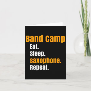 Cartão Banda Acampamento Coma Sono Saxofone Repetir Verão