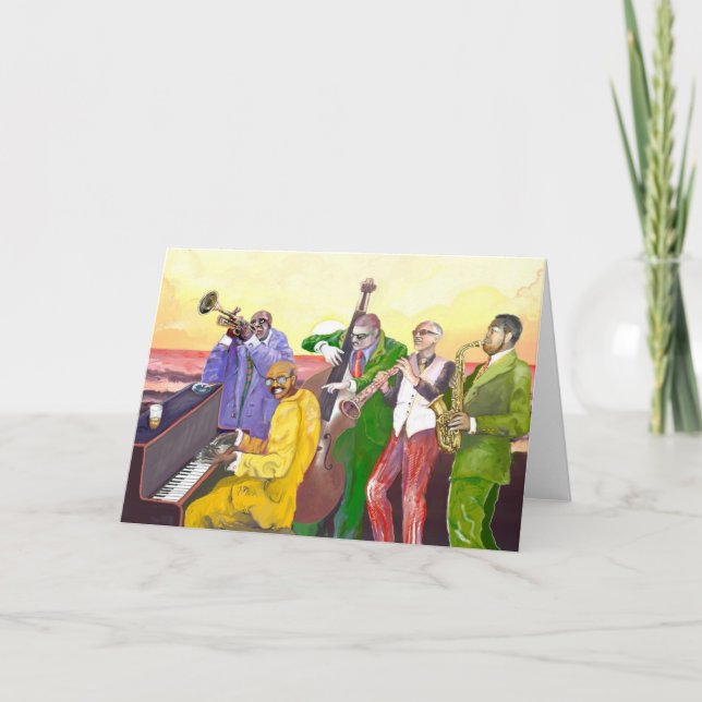 Cartão "Banda de jazz " (Frente)