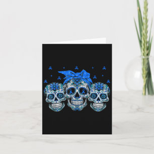 Cartão Bandana Açúcar Caveira Fita Azul Conscientização d