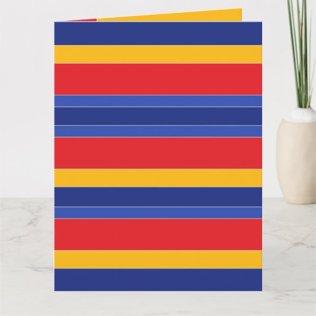 Cartão Bandas Coloridas Personalizadas Elegantes, Moderna (Frente)
