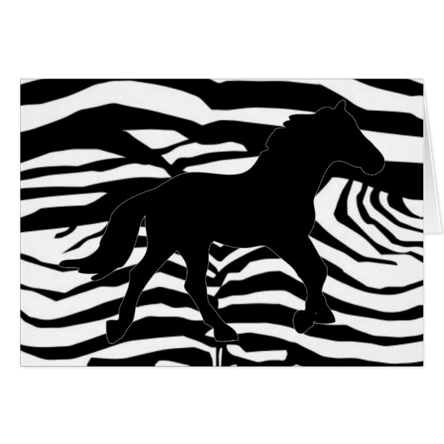 Cartão Bandas De Zebra Pretas E Brancas (Frente Horizontal)