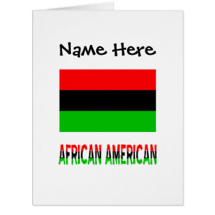 Cartão Bandeira Afro-Americana e da Diáspora com seu Nome