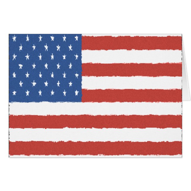 Cartão Bandeira americana (Frente horizontal)
