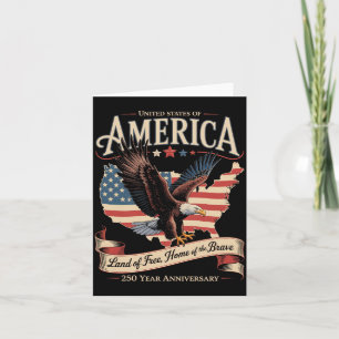 Cartão Bandeira Americana 4 de Julho 1776