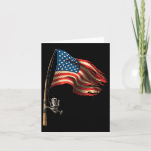 Cartão Bandeira Americana Amantes da Pesca Pescador Diver