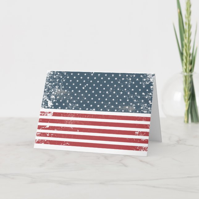 Cartão bandeira americana angustiada (Frente)