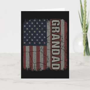 Cartão Bandeira Americana Avô Vintage Dia dos Pais 4 De J