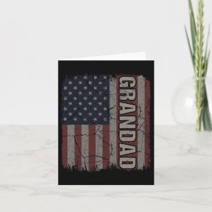 Cartão Bandeira Americana Avô Vintage Dia dos Pais 4 de J