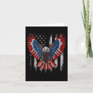 Cartão Bandeira Americana Bald Eagle 4 De Julho Eua Patri
