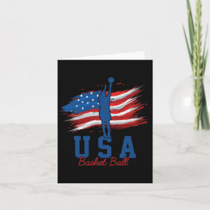 Cartão Bandeira Americana Basquete 4 De Julho Dos Eua Apo